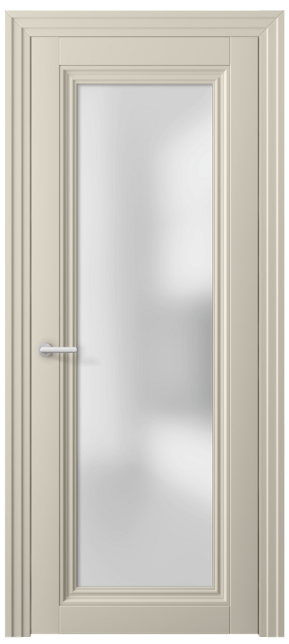 Межкомнатная дверь Центро 2502 ПЭТ светло-бежевый Сатинированное стекло Цена 49350 ₽ | Volhovec