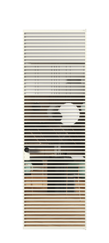 Алюминиевая дверь АЛПЛ040.07 Алюминий жемчужный Прозрачное стекло "Кристал Вижн", калёное Цена 250600  | Volhovec