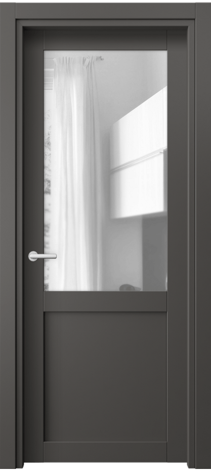 Межкомнатная дверь Нео 2122 ПЭТ графитовый Прозрачное стекло, триплекс Цена 32020 ₽ | Volhovec