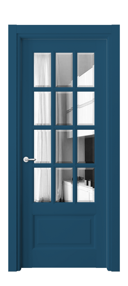 Межкомнатная дверь Тоскана Грильято 6313 Матовый белоснежный Двустороннее зеркало с фацетом, триплекс Цена 160120 ₽ | Volhovec