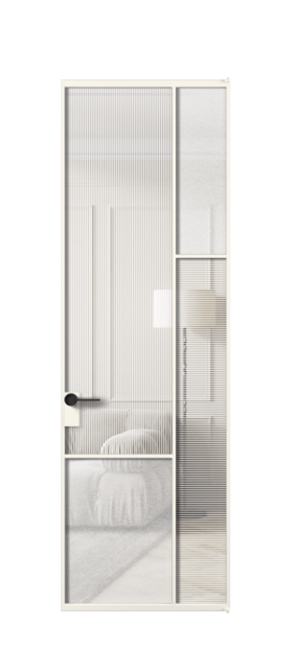 Межкомнатная дверь Мозаик АЛПЛ041.12 Алюминий пудровый белый Рифлёное стекло "Дюна", триплекс, 6 мм + Фактурное стекло "Лёд", триплекс Цена 182560 ₽ | Volhovec