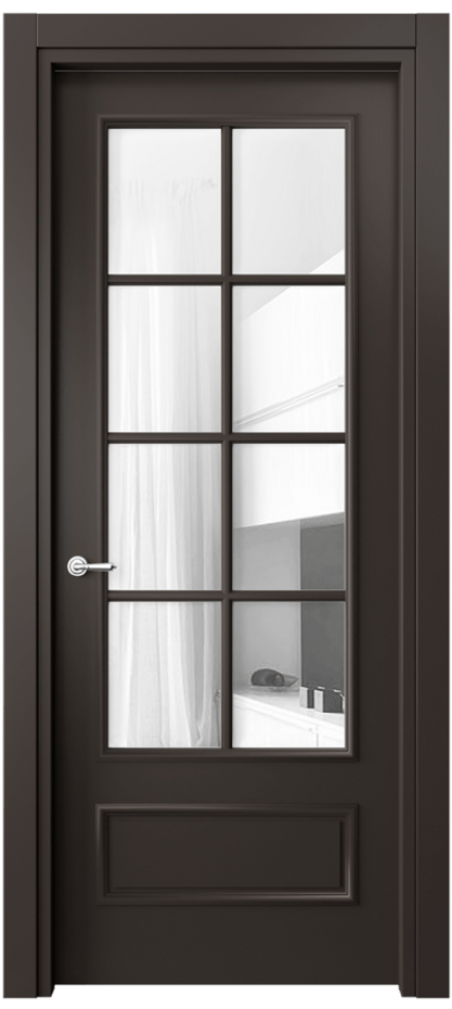 Дверь межкомнатная Paris 8112 Матовый антрацит Прозрачное стекло, 4 мм Гладкий наличник МАН Цена 60810 ₽ Наличники уже входят в базовый комплект. Фабрика дверей Волховец 8 (800) 551 43 19 Межкомнатная дверь Paris 8112 Матовый антрацит Прозрачное стекло, 4 мм Цена 60810 ₽| Volhovec