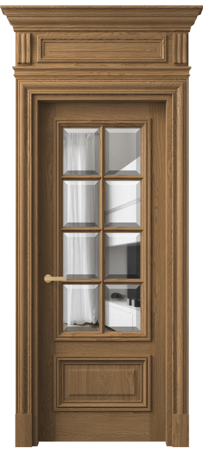 Межкомнатная дверь Антик 7316 Дуб мускатный матовый Прозрачное стекло с фацетом Цена 308860 ₽ | Volhovec