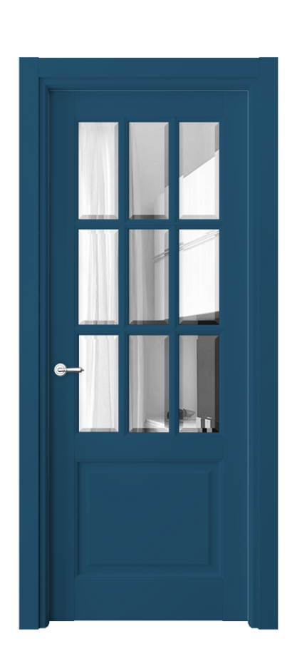 Межкомнатная дверь Тоскана Грильято 6312 Матовый белоснежный Прозрачное стекло с фацетом Цена 150499 ₽ | Volhovec