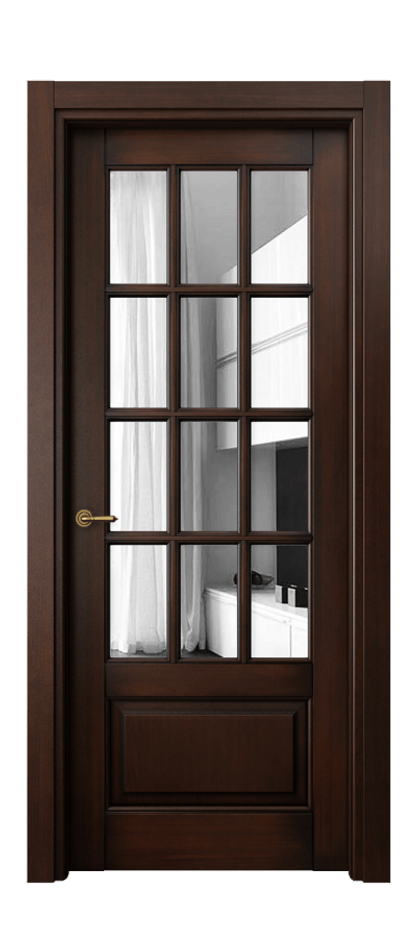 Межкомнатная дверь Тоскана Грильято 6313 Бук тёмный с патиной Двустороннее зеркало, триплекс Цена 141430 ₽ | Volhovec