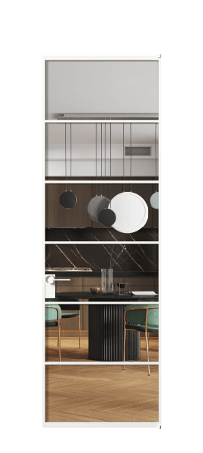 Алюминиевая дверь АЛПЛ040.04 Алюминий Белый Прозрачное стекло "Кристал Вижн", калёное Цена 160090  | Volhovec