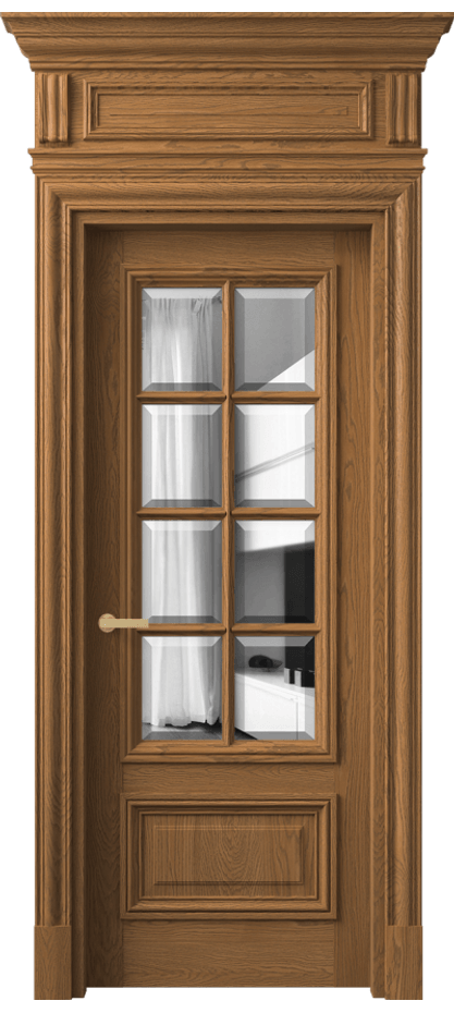 Межкомнатная дверь Антик 7316 Дуб пряный матовый Двустороннее зеркало с фацетом, триплекс Цена 310960 ₽ | Volhovec