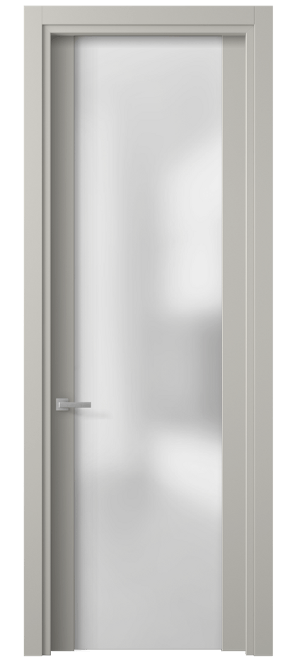 Межкомнатная дверь Планум 4114 Матовый тёплый серый Сатинированное стекло Цена 62260 ₽ | Volhovec