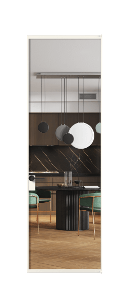 Алюминиевая дверь АЛПЛ040.01 Алюминий пудровый белый Прозрачное стекло "Кристал Вижн", калёное Цена 153060  | Volhovec