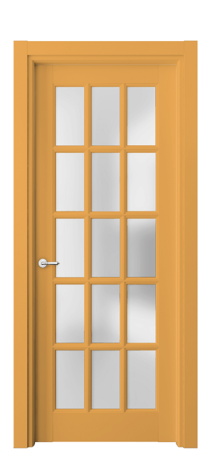 Межкомнатная дверь Тоскана Грильято 6311 Матовый белоснежный Сатинированное стекло Цена 152770 ₽ | Volhovec