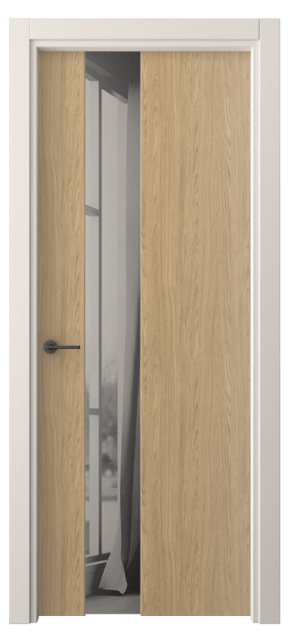 Межкомнатная дверь Freedom 4224 Жемчужный дуб Двустороннее серое зеркало, триплекс Цена 42799 ₽ | Volhovec