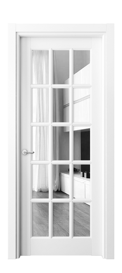 Межкомнатная дверь Тоскана Грильято 6311 Матовый белоснежный Двустороннее зеркало, триплекс Цена 120640 ₽ | Volhovec