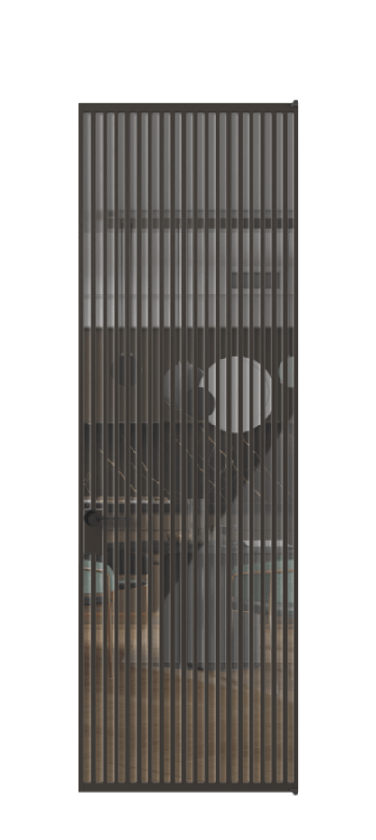 Алюминиевая дверь АЛПЛ040.06 Алюминий антрацит Рефлективное прозрачное стекло "Стопсол", калёное Цена 250600  | Volhovec