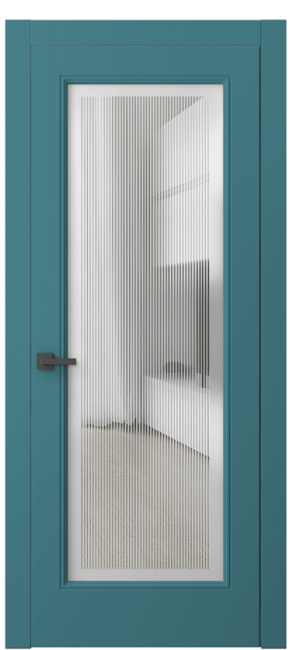 Межкомнатная дверь Линия 8300 Матовый белоснежный Сатинированное с гравировкой "Каннелюры", триплекс Цена 106199 ₽ | Volhovec