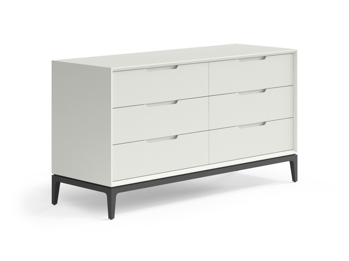 Мебель Комод Вельвет 6 ящиков. Цвет Матовый жемчужный. Материал Гладкая эмаль. Коллекция Комод Вельвет 6 ящиков. Картинка.