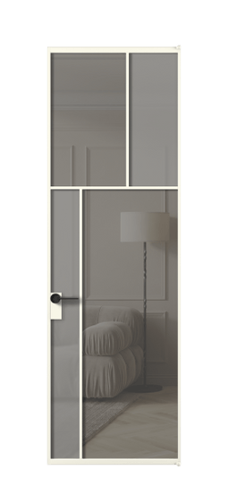 Межкомнатная дверь АЛПЛ041.22 АЖМ Серый сатин матовое + Серый прозрачное. Цвет Алюминий жемчужный. Материал Алюминий в эмали. Коллекция Mosaic. Фото. Дверь межкомнатная АЛПЛ041.22 АЖМ Серый сатин матовое + Серый прозрачное. Цвет Алюминий жемчужный. Материал Алюминий в эмали. Коллекция Mosaic. Картинка.