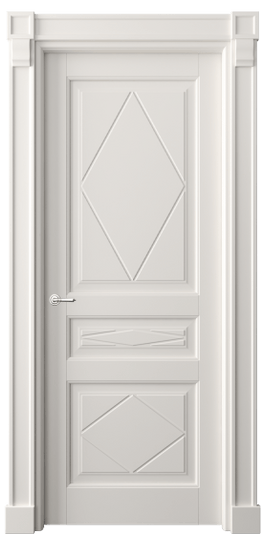 Дверь межкомнатная 6345 БПБЛ. Цвет Бук пудровый белый. Материал Массив бука эмаль. Коллекция Toscana Rombo. Картинка.