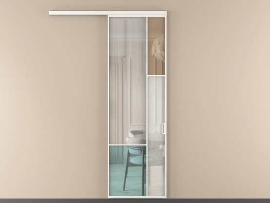 Алюминевая перегородка vd1_8 Алюминий пудровый белый Четыре стекла. Цвет Алюминий пудровый белый. Материал Алюминий в эмали. Коллекция Перегородка Mosaic вдоль стены 1 створка. Картинка.