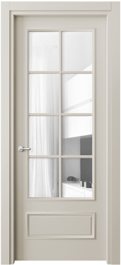 Межкомнатная дверь 8112 МОС Прозрачное стекло. Цвет Матовый облачно-серый. Материал Гладкая эмаль. Коллекция Paris. Фото. Дверь межкомнатная 8112 МОС Прозрачное стекло. Цвет Матовый облачно-серый. Материал Гладкая эмаль. Коллекция Paris. Картинка.