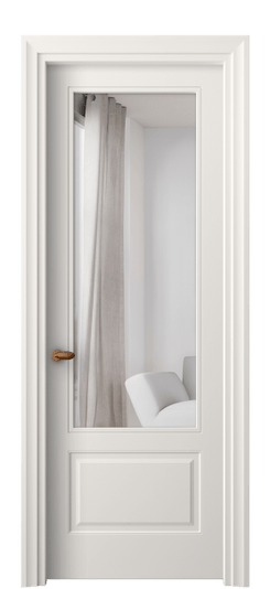 Дверь межкомнатная 8542 МПБЛ ЗЕР. Цвет Матовый пудровый белый. Материал Гладкая эмаль. Коллекция Эссе. Картинка.