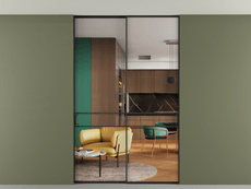 Перегородка Формато внутри проёма скрытое крепление в потолок 2 створки